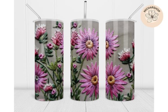20oz 3D Pink Flower Design for Sweatshirts