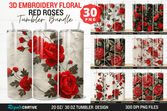 3D Embroidery Floral Red Roses Tumbler Review