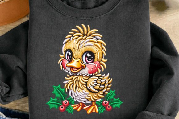 Cute Duckling Faux Yarn Embroidery Png Review