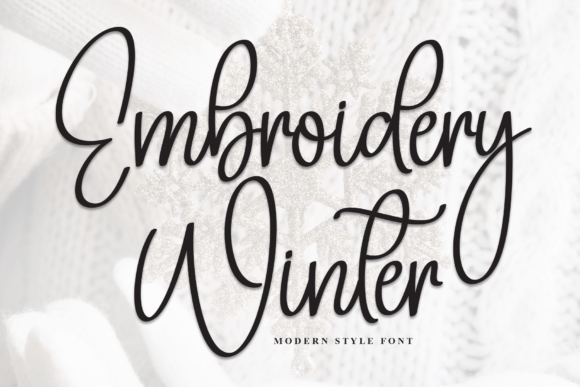 Embroidery Winter: Elegant Script for Boutique Apparel
