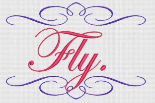 Fly: Elegant Script for Holiday Embroidery