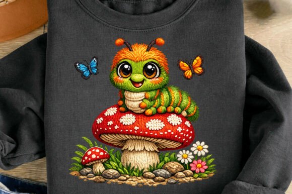 Whimsical Caterpillar Faux Embroidery Review